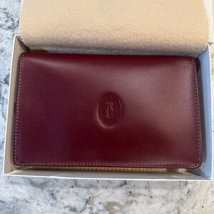 Cartier Burgundy Leather Toiletry Pouch